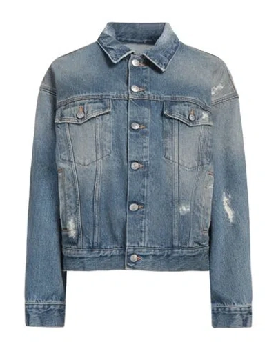 Mm6 Maison Margiela Woman Denim Outerwear Blue Size 4 Cotton