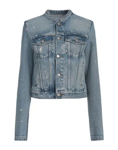 Mm6 Maison Margiela Woman Denim Outerwear Blue Size 6 Cotton