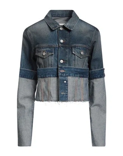 Mm6 Maison Margiela Woman Denim Outerwear Blue Size 4 Cotton