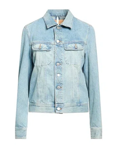 Mm6 Maison Margiela Woman Denim Outerwear Blue Size 8 Cotton