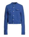 Mm6 Maison Margiela Woman Denim Outerwear Bright Blue Size 6 Cotton