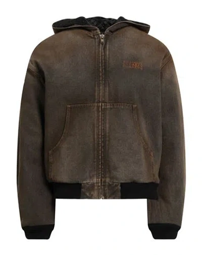 Mm6 Maison Margiela Woman Denim Outerwear Khaki Size 4 Cotton In Brown