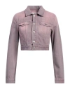 Mm6 Maison Margiela Woman Denim Outerwear Mauve Size 8 Cotton In Purple