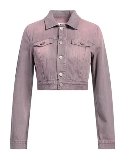 Mm6 Maison Margiela Woman Denim Outerwear Mauve Size 8 Cotton In Purple