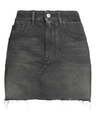 Mm6 Maison Margiela Woman Denim Skirt Black Size 10 Cotton