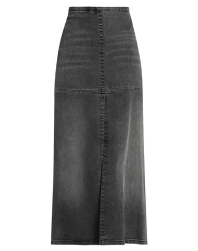 Mm6 Maison Margiela Woman Denim Skirt Black Size 6 Cotton, Elastane In Gray
