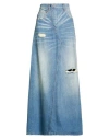 Mm6 Maison Margiela Woman Denim Skirt Blue Size 6 Cotton In Blue
