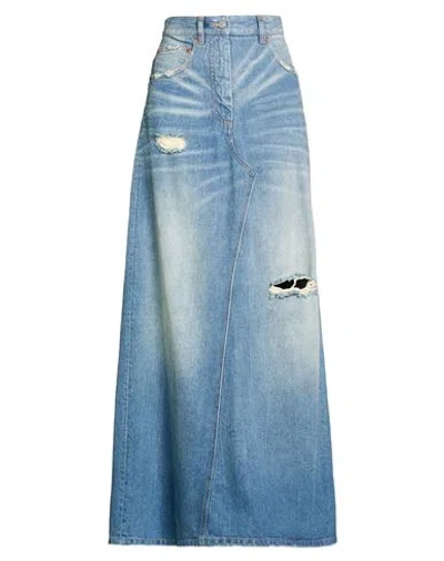Mm6 Maison Margiela Woman Denim Skirt Blue Size 6 Cotton