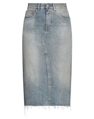 Mm6 Maison Margiela Woman Denim Skirt Blue Size 8 Cotton