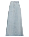 Mm6 Maison Margiela Blue Distressed Denim Maxi Skirt In Blue