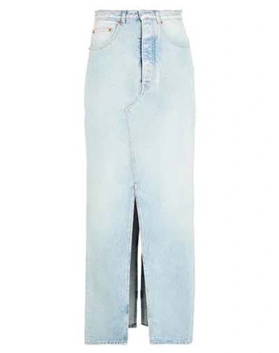 Mm6 Maison Margiela Woman Denim Skirt Blue Size 8 Cotton In Gold