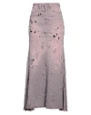 Mm6 Maison Margiela Woman Denim Skirt Pink Size 4 Cotton