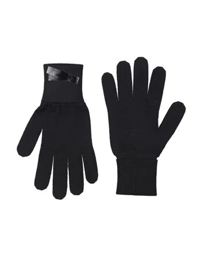 Mm6 Maison Margiela Woman Gloves Black Size M Wool, Polyamide In Orange