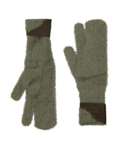 Mm6 Maison Margiela Woman Gloves Military Green Size L Polyamide