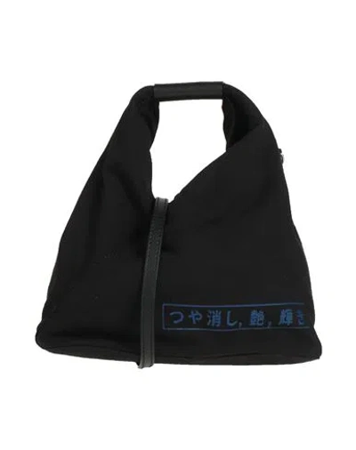 Mm6 Maison Margiela Woman Handbag Black Size - Cotton, Elastane, Brass, Cow Leather