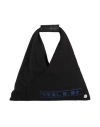 Mm6 Maison Margiela Woman Handbag Black Size - Cotton, Elastane, Cow Leather, Brass In Black
