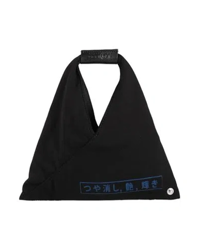 Mm6 Maison Margiela Woman Handbag Black Size - Cotton, Elastane, Cow Leather, Brass