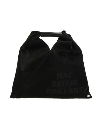 Mm6 Maison Margiela Woman Handbag Black Size - Polyester, Polyurethane, Elastane, Cow Leather, Coppe
