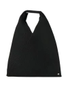 Mm6 Maison Margiela Black Faux-leather Medium Triangle Tote In Black