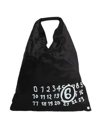 Mm6 Maison Margiela Woman Handbag Black Size - Viscose, Calfskin