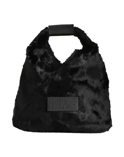 Mm6 Maison Margiela Woman Handbag Black Size - Viscose, Cotton, Cow Leather