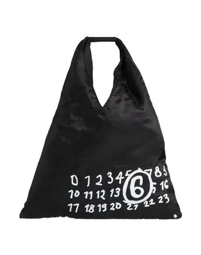 Mm6 Maison Margiela Woman Handbag Black Size - Viscose, Cow Leather