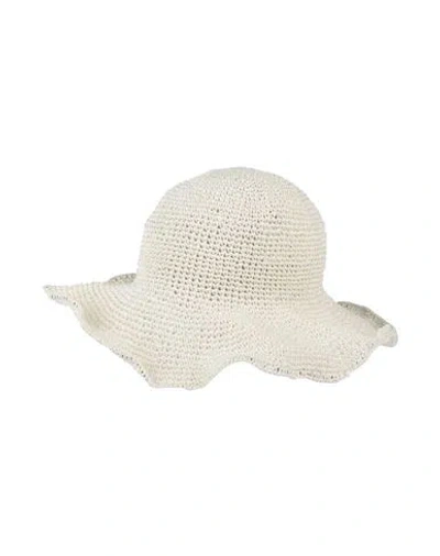 Mm6 Maison Margiela Woman Hat Ivory Size S Viscose In White