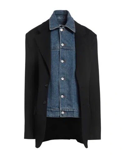 Mm6 Maison Margiela Woman Jacket Black Size 8 Polyester, Virgin Wool, Elastane