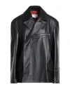Mm6 Maison Margiela Woman Jacket Black Size 6 Cow Leather In Black