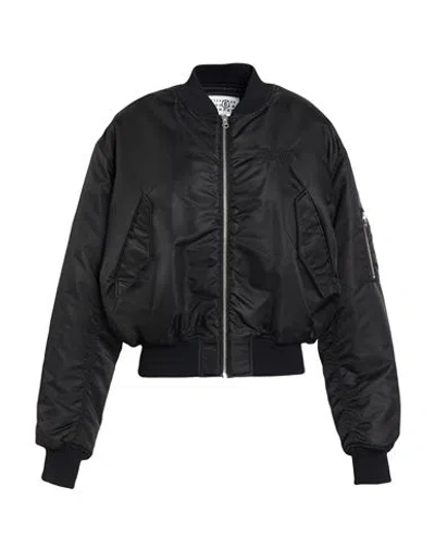 Mm6 Maison Margiela Woman Jacket Black Size 6 Polyamide