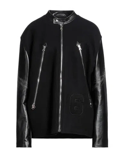 Mm6 Maison Margiela Woman Jacket Black Size S Wool, Polyamide