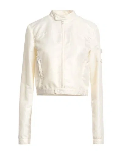 Mm6 Maison Margiela Woman Jacket Ivory Size 4 Polyamide In White