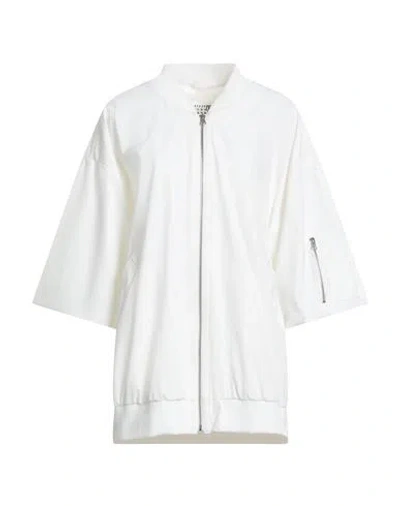 MM6 MAISON MARGIELA MM6 MAISON MARGIELA WOMAN JACKET OFF WHITE SIZE M POLYESTER, ELASTANE