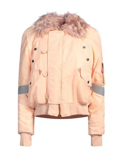 Mm6 Maison Margiela Woman Jacket Pink Size 14 Polyamide