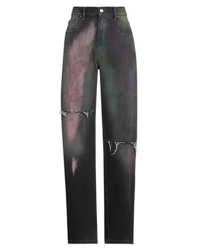 Mm6 Maison Margiela Woman Jeans Black Size 28 Cotton In Multi