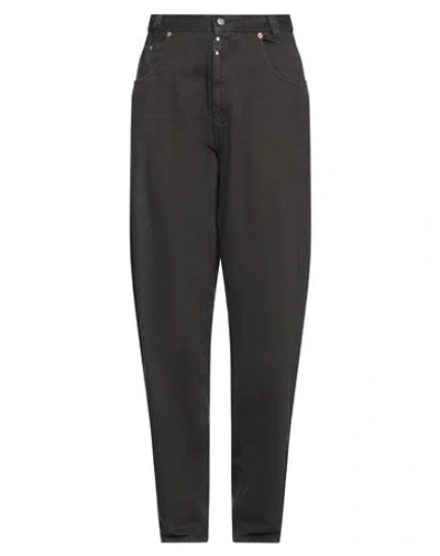 Mm6 Maison Margiela Woman Denim Pants Black Size 36 Cotton