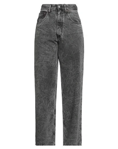 Mm6 Maison Margiela Woman Jeans Black Size 30 Cotton In Gray