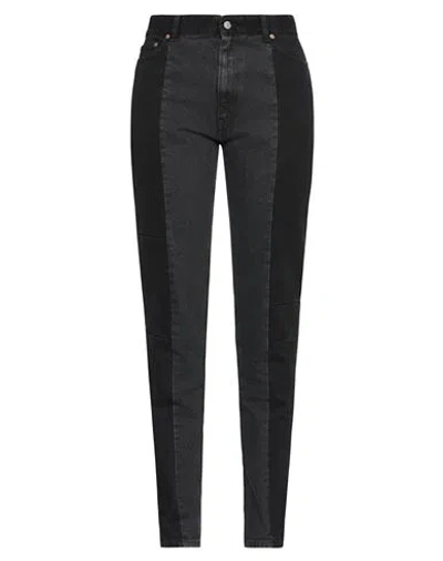 Mm6 Maison Margiela Woman Denim Pants Black Size 36 Cotton