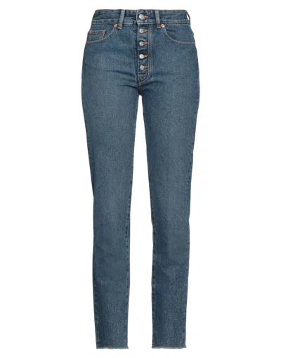 Mm6 Maison Margiela Woman Denim Pants Blue Size 8 Cotton