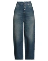 Mm6 Maison Margiela Woman Jeans Blue Size 8 Cotton In Blue