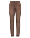 Mm6 Maison Margiela Woman Jeans Brown Size 6 Cotton, Elastane In Brown