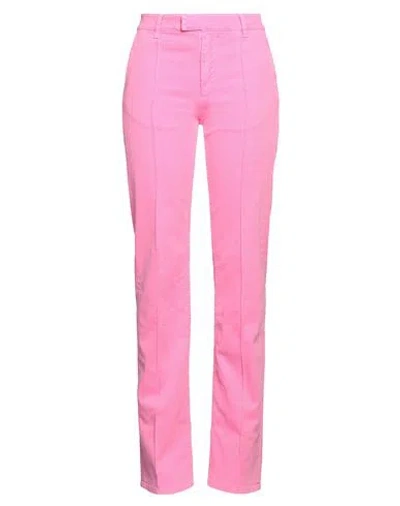 Mm6 Maison Margiela Woman Jeans Fuchsia Size 2 Cotton, Elastane In Pink