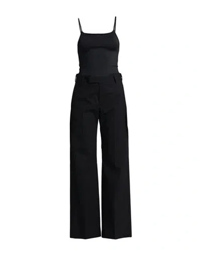 Mm6 Maison Margiela Woman Jumpsuit Black Size 4 Polyester, Virgin Wool, Elastane