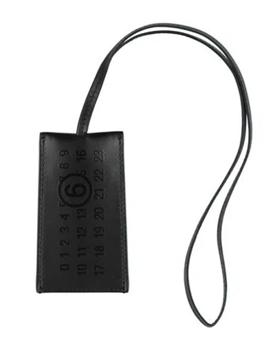 Mm6 Maison Margiela Woman Key Ring Black Size - Leather