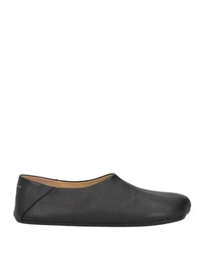Mm6 Maison Margiela Woman Loafers Black Size 9.5 Leather