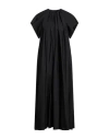 Mm6 Maison Margiela Black Asymmetric Maxi Dress In Black