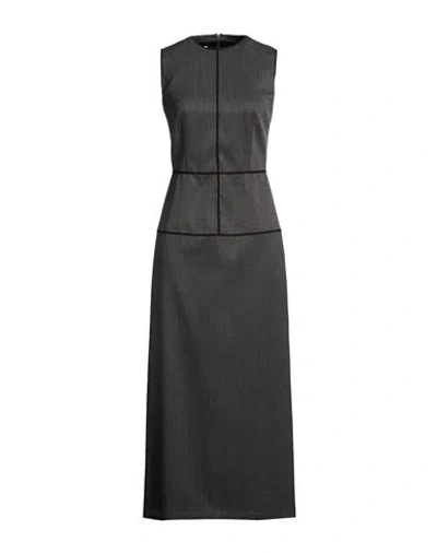 Mm6 Maison Margiela Woman Maxi Dress Charcoal Size 2 Polyester, Virgin Wool, Elastane In Gray