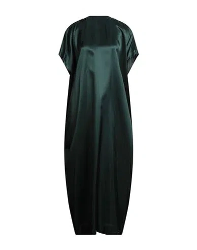 Mm6 Maison Margiela Woman Maxi Dress Dark Green Size M Viscose