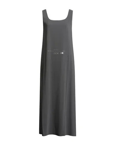 Mm6 Maison Margiela Woman Maxi Dress Grey Size 8 Polyester In Gray