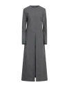 Mm6 Maison Margiela Woman Maxi Dress Grey Size 8 Polyester, Virgin Wool, Elastane